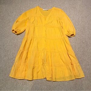 ZARA Girls Yellow Mini Dress